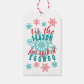 Winterseizoen Eggnog - citaat Word Art Cadeaulabel (Achterkant)