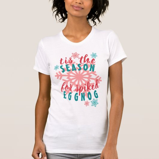 Winterseizoen Eggnog - citaat Word Art T-shirt (Voorkant)