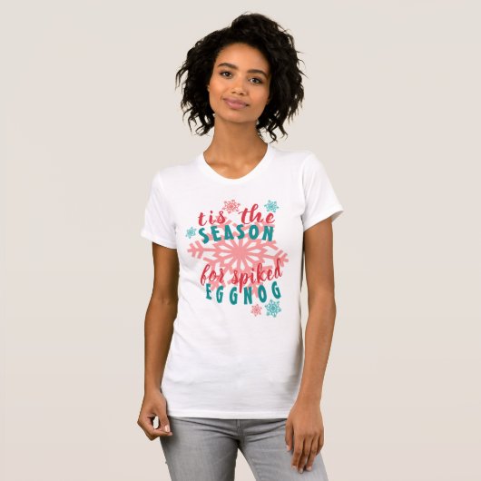 Winterseizoen Eggnog - citaat Word Art T-shirt (Voorkant volledig)