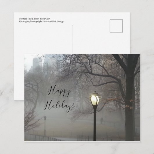 winterseizoen in het centrale park briefkaart (Voorkant / Achterkant)