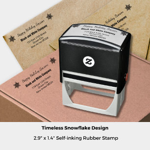 Winterseizoen Snowflake Bedrijfsadres Zelfinktende Stempel