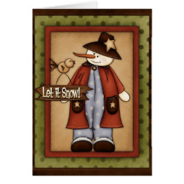 Winterseizoen Snowfolk Snowman Wenskaart 5