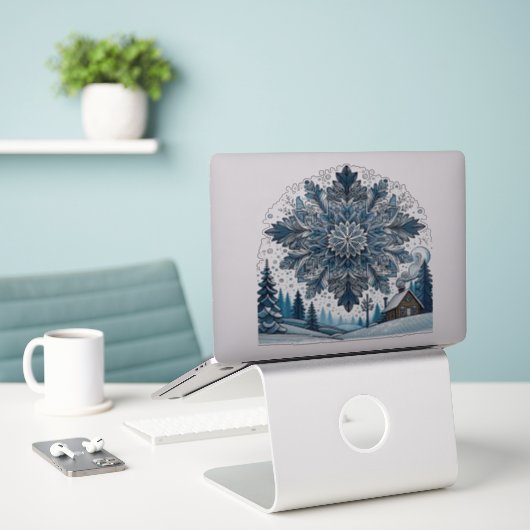 winterseizoen sticker (Laptop op bureau)