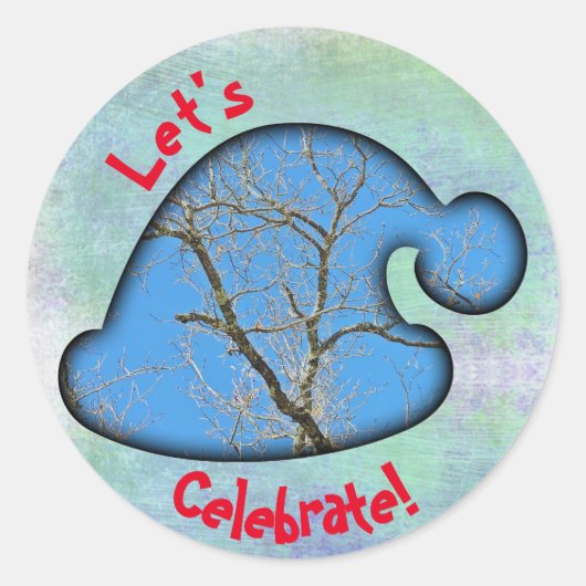 Winterseizoensgeviering stickers met aangepaste te (Voorkant)