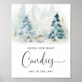 Wintersekseneutraal Raad hoeveel snoepjes Poster (Voorkant)