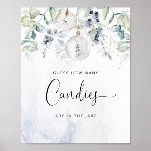 Wintersekseneutraal Raad hoeveel snoepjes Poster (Voorkant)