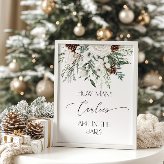 Wintersekseneutraal Raad hoeveel snoepjes Poster