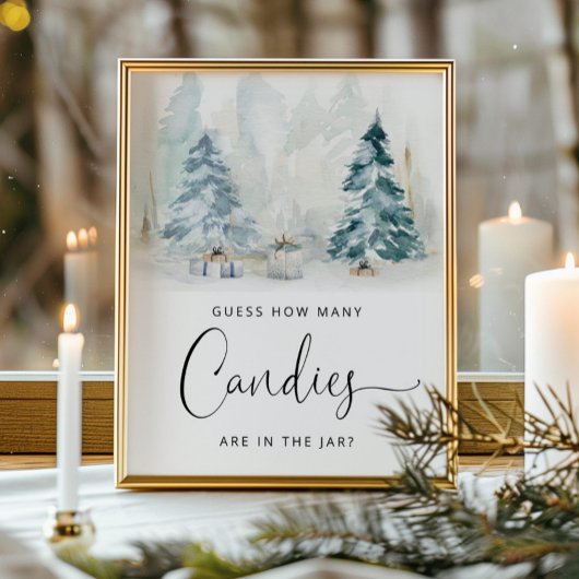 Wintersekseneutraal Raad hoeveel snoepjes Poster