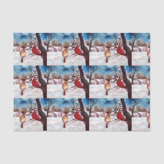 Wintersereniteitskardinaal Tissuepapier (Voorkant)