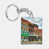 Winterset, Iowa, Town Square Sleutelhanger (Voorkant Links)