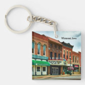 Winterset, Iowa, Town Square Sleutelhanger (Voorkant)