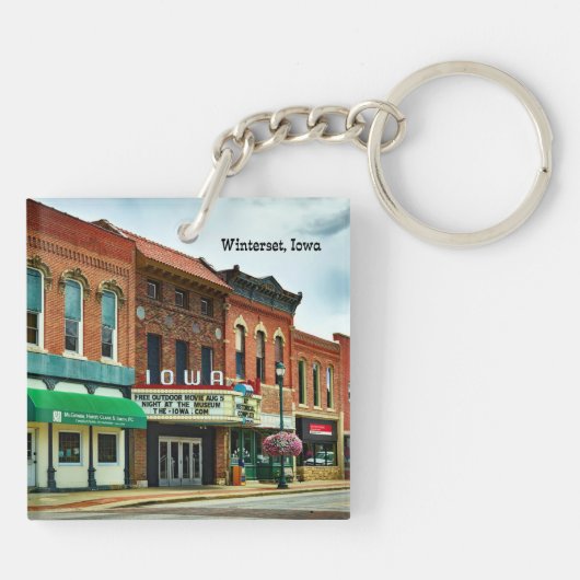 Winterset, Iowa, Town Square Sleutelhanger (Achterkant)