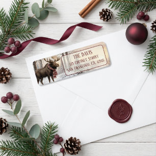Wintersfeer Watercolor Eland Retouradres Etiket