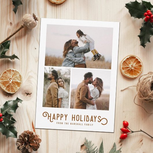 WinterSinaasappels 3 Foto-collage Feestdagenkaart
