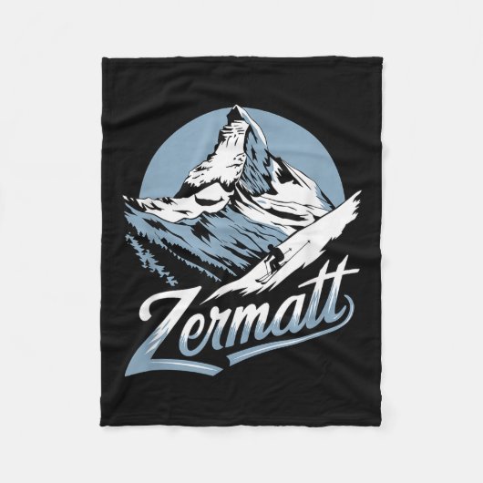 Winterski-avontuur, Zermatt bergski-pret Fleece Deken (Voorkant)
