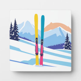 Winterski berg fotoplaat