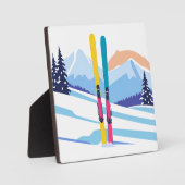 Winterski berg fotoplaat (Voorkant)