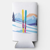 Winterski berg seltzer blikjeskoeler (Achterkant)