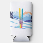 Winterski berg seltzer blikjeskoeler (Voorkant)