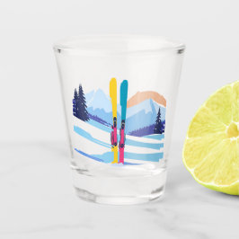 Winterski berg shot glas