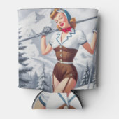  winterski-pin-up blikjeskoeler (Voorkant)