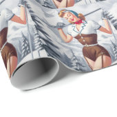  winterski-pin-up cadeaupapier (Rol Hoek)
