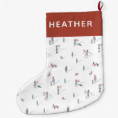 Winterski vakantie kous grote kerstsok (Achterkant)