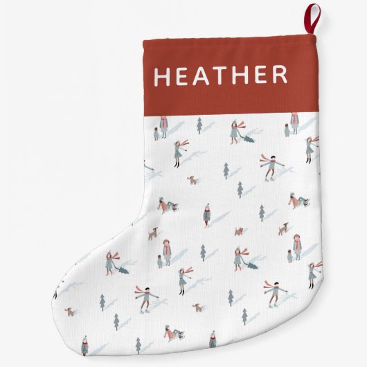 Winterski vakantie kous grote kerstsok (Achterkant)