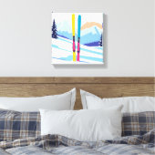 winterskiberg canvas afdruk (Insitu (Slaapkamer))