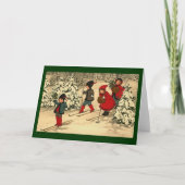 Winterskiën Feestdagen Kaart (Voorkant)