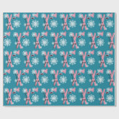 Winterskiën plezier cadeaupapier (Vlak)