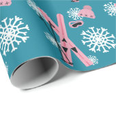 Winterskiën plezier cadeaupapier (Rol Hoek)