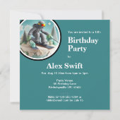 WINTERSKIËN THEMA VERJAARDAGSTAART KAART (Achterkant)