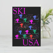 WINTERSKIËR FEESTDAGENKAART (Staand voorkant)