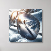 Winterskiër in zonnebril Reflectie Canvas Afdruk (Voorkant)