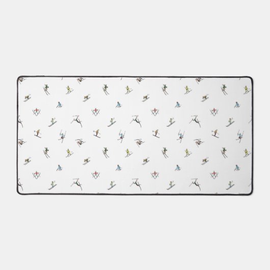 Winterskiërs in actie patroon bureaumat (Voorkant)