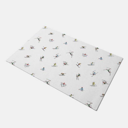 Winterskiërs in actie patroon deurmat (Schuin)