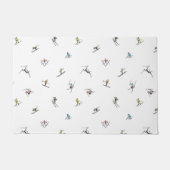 Winterskiërs in actie patroon deurmat (Voorkant)