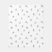 Winterskiërs in actie patroon fleece deken (Voorkant)