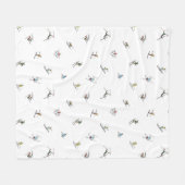 Winterskiërs in actie patroon fleece deken (Voorkant (Horizontaal))