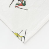 Winterskiërs in actie patroon fleece deken (Hoek)