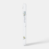 Winterskiërs in actie patroon iPhone 15 case (Linkerkant)