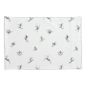 Winterskiërs in actie patroon kussensloop (Achterkant-Rechts)