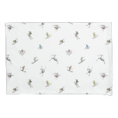 Winterskiërs in actie patroon kussensloop (Voorkant-Links)