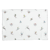 Winterskiërs in actie patroon kussensloop (Voorkant-Rechts)