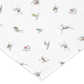 Winterskiërs in actie patroon medium tafelloper (Hoek)