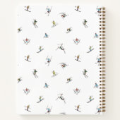 Winterskiërs in actie patroon notitieboek (Achterkant)