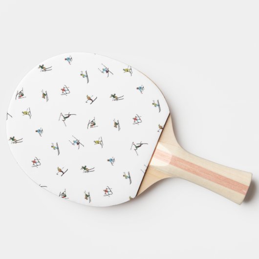 Winterskiërs in actie patroon tafeltennisbatje (Zijkant)