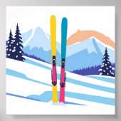 Winterskigebied Poster (Voorkant)