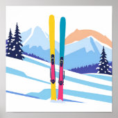 Winterskigebied Poster (Voorkant)